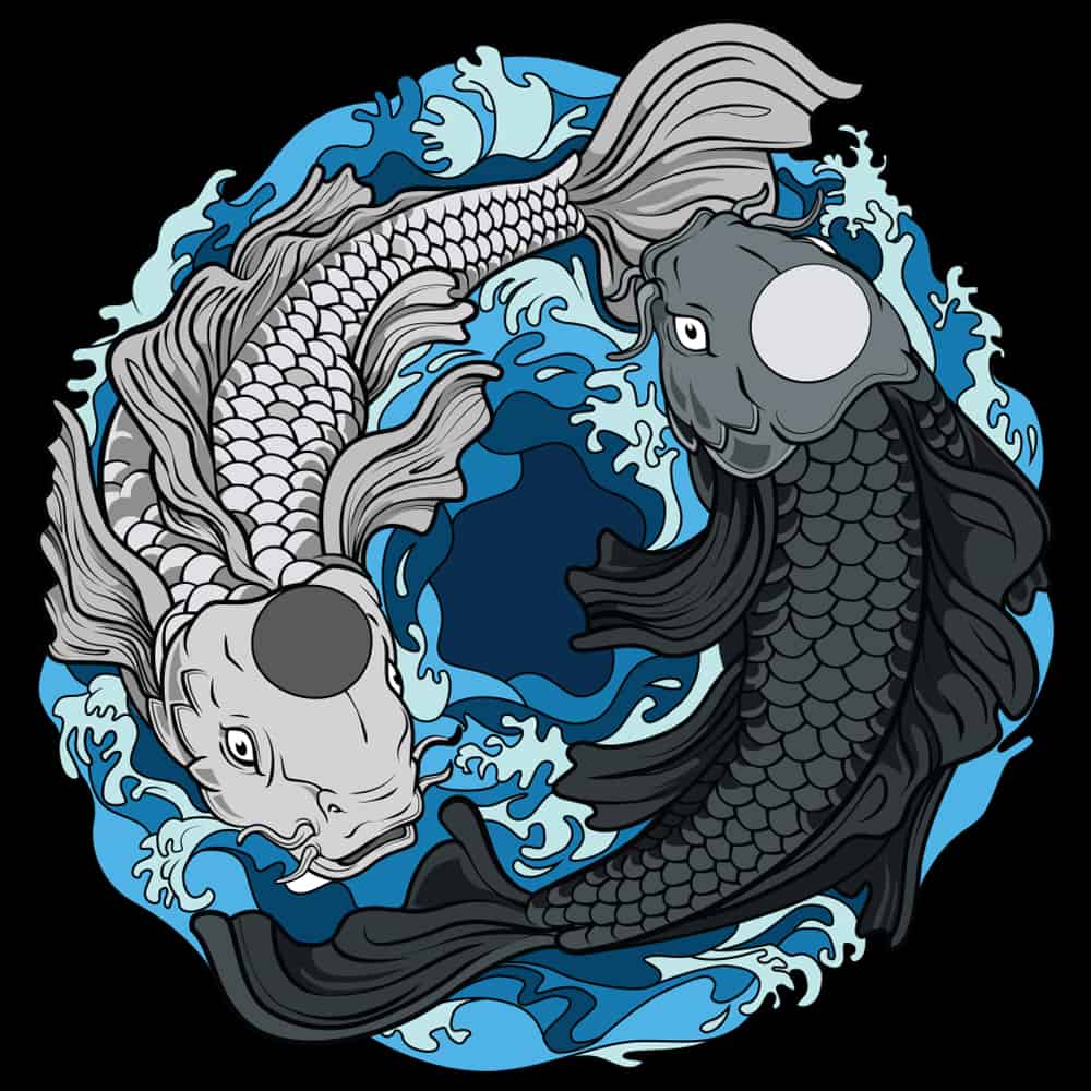 *LIMITED RELEASE* KOI YIN & YANG UNISEX TEE - Water recolour image 1