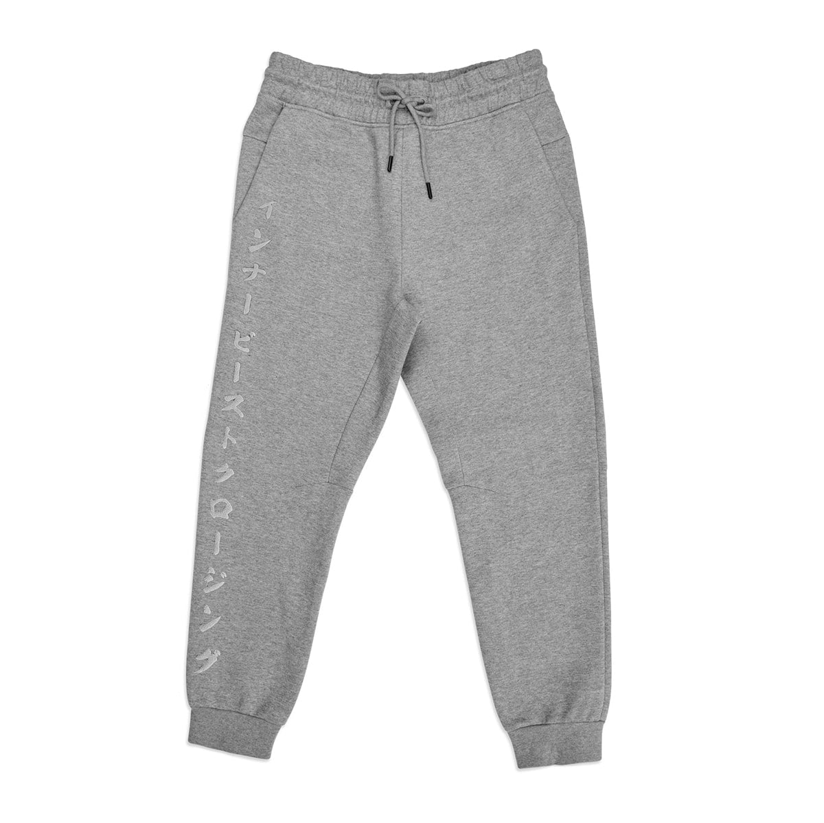 KATAKANA 3D PUFF PRINT GREY X GREY 3 LAYER FLEECE JOGGERS image 0