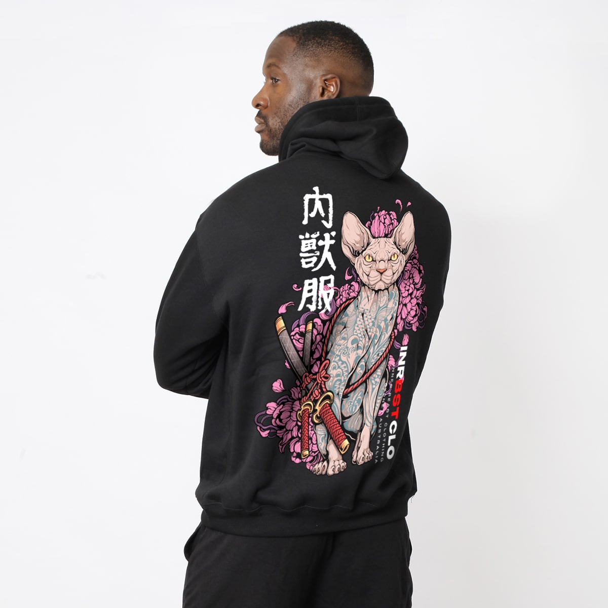 WHITE NEKO SAMURAI PULLOVER HOODIE image 0