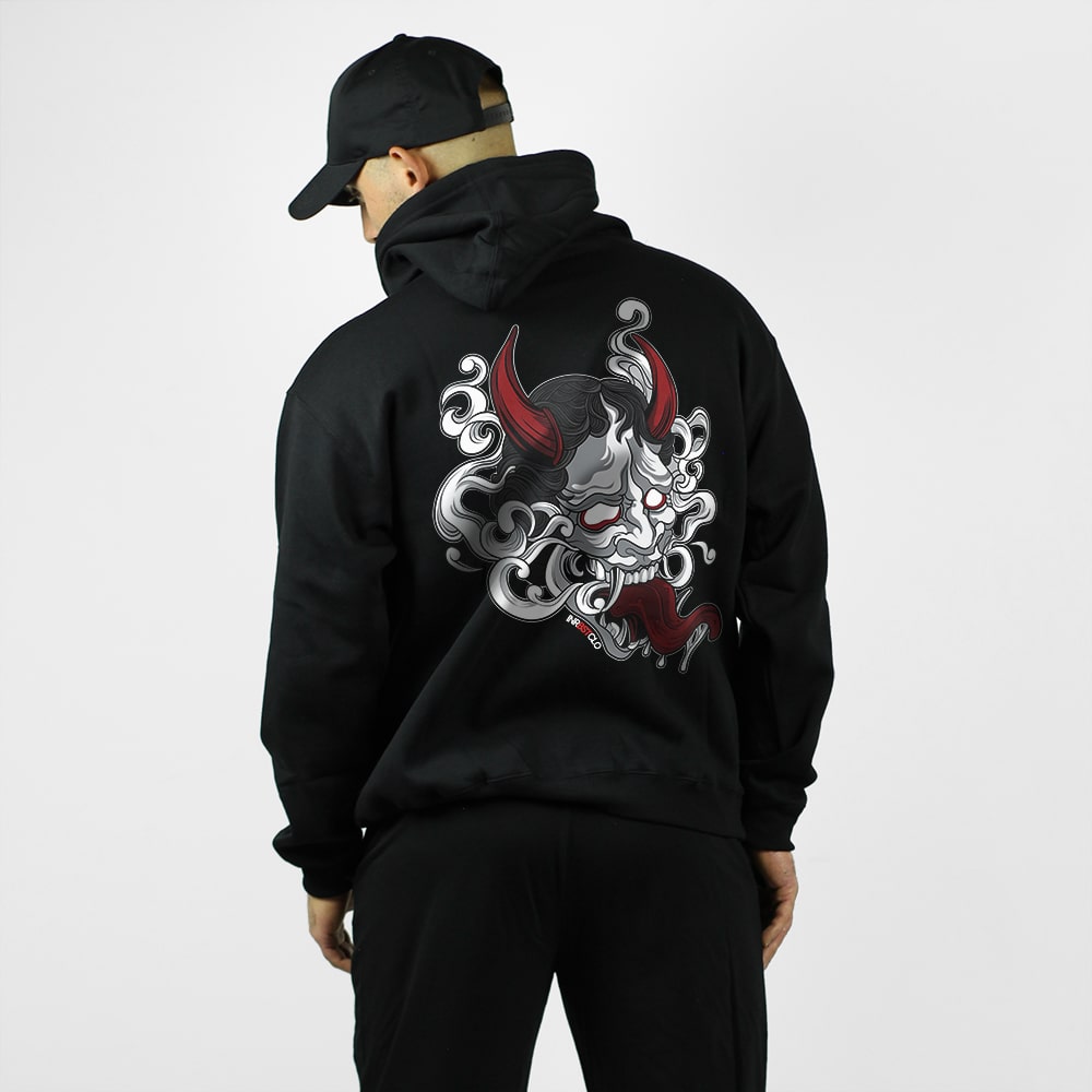 WHITE ONI PULLOVER HOODIE image 0