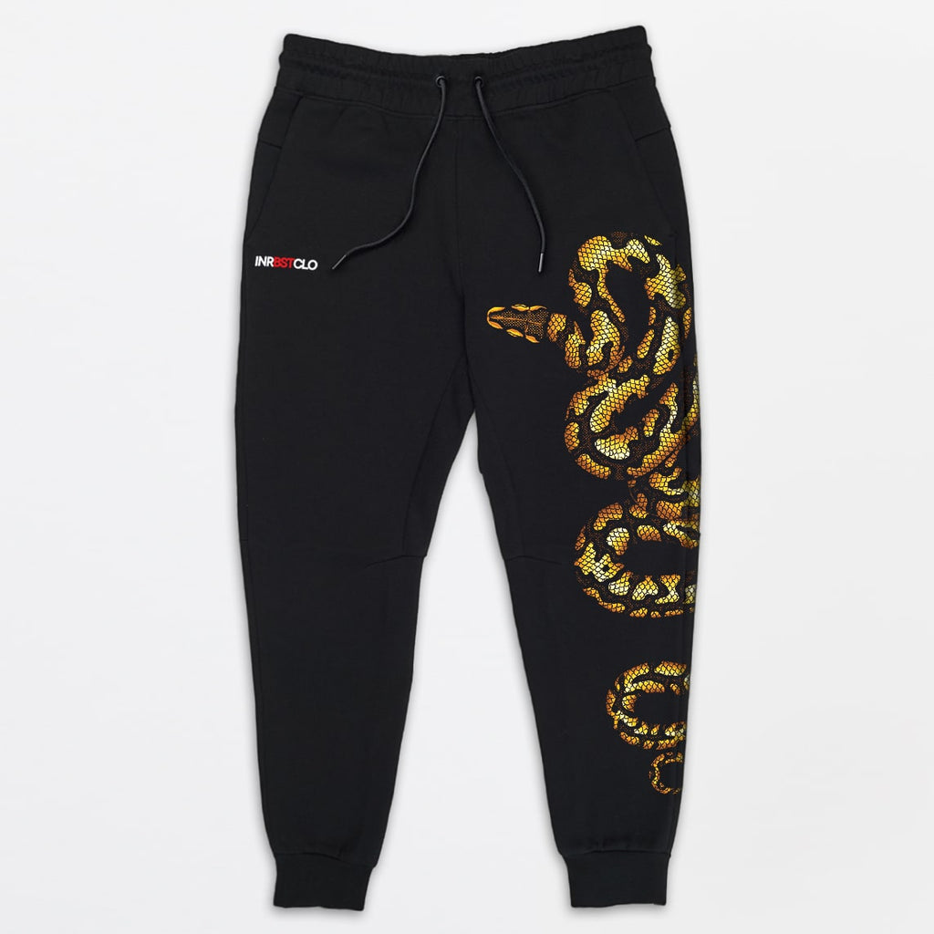 YELLOW PYTHON BLACK 3 LAYER FLEECE JOGGERS image 0