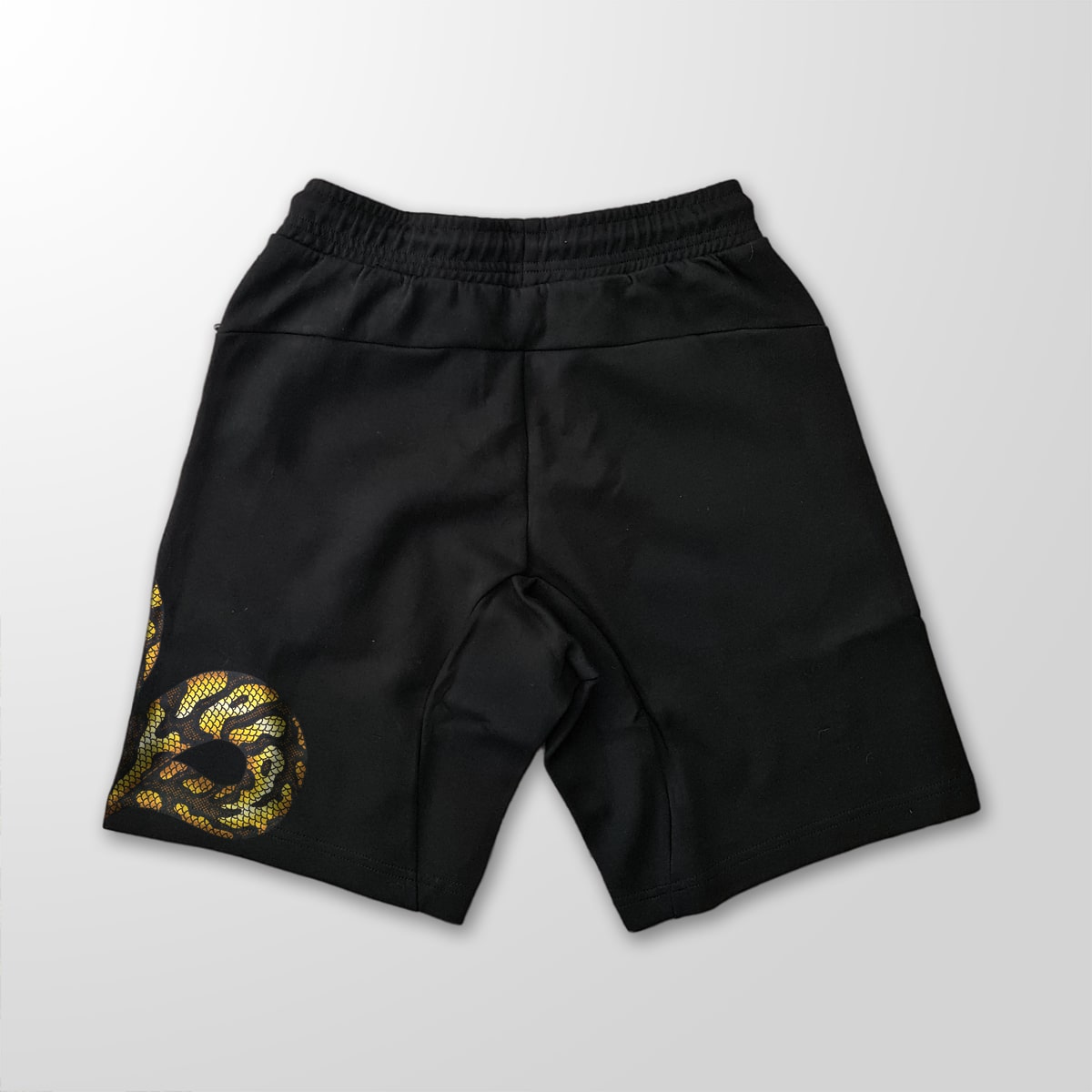 YELLOW PYTHON BLACK FLEECE SHORTS W/ ZIP POCKETS image 2
