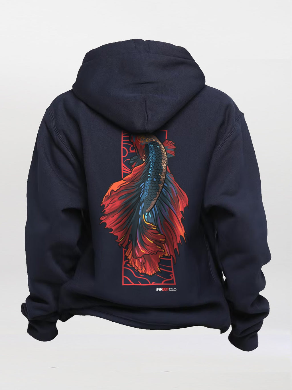 RED FIGHTING FISH PULLOVER HOODIE image 0