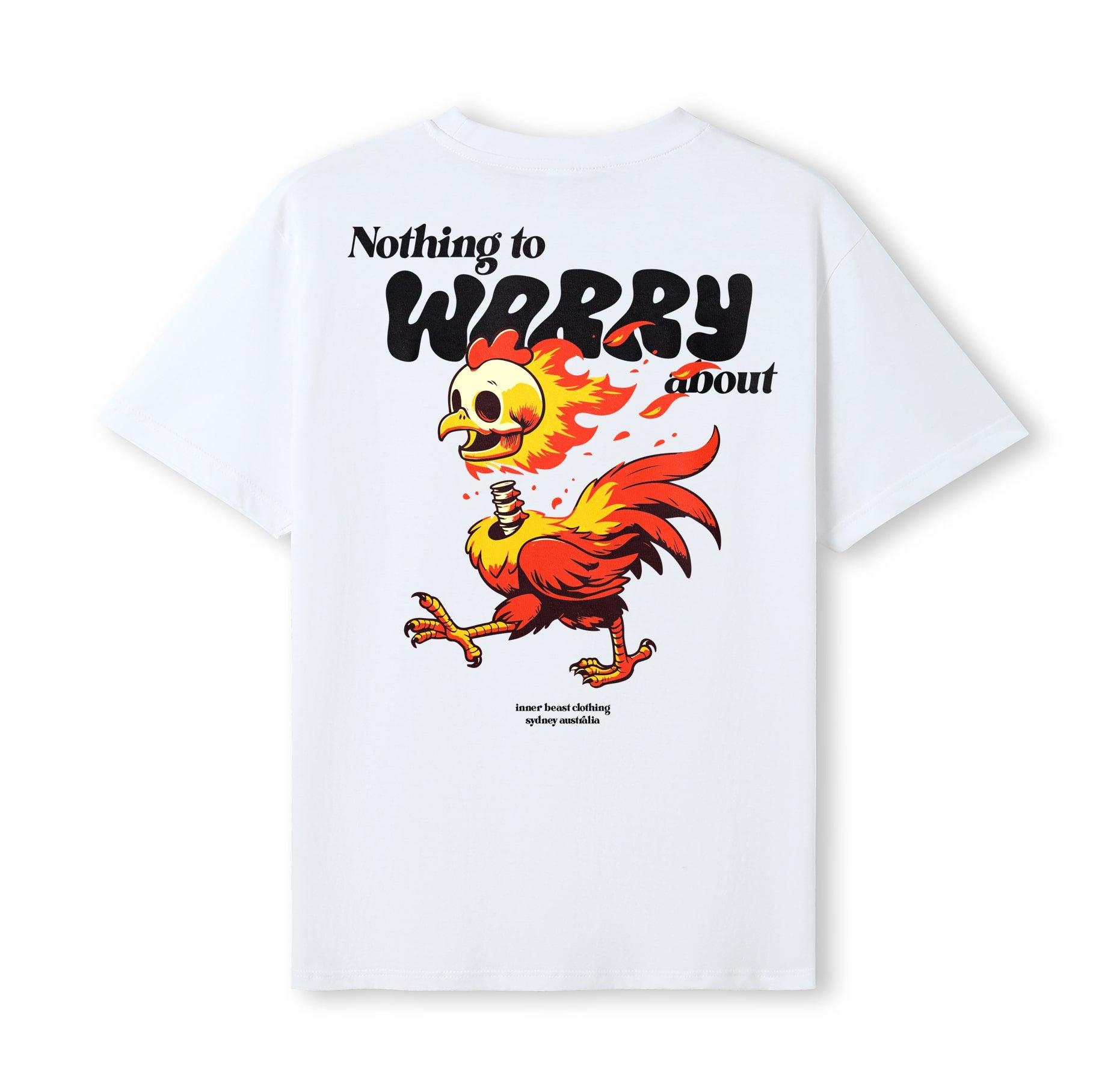 NOTHING TO WORRY ABOUT - HEADLESS CHICKEN WHITE COLOURWAY TEE image 0