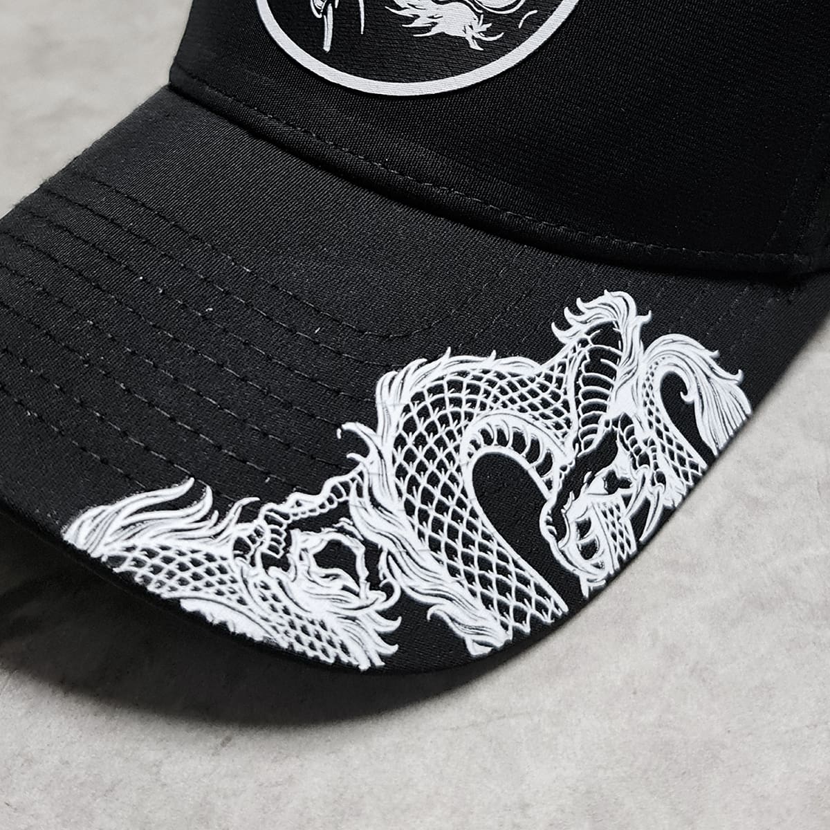 DRAGON LEATHER PATCH BLACK SNAPBACK image 1