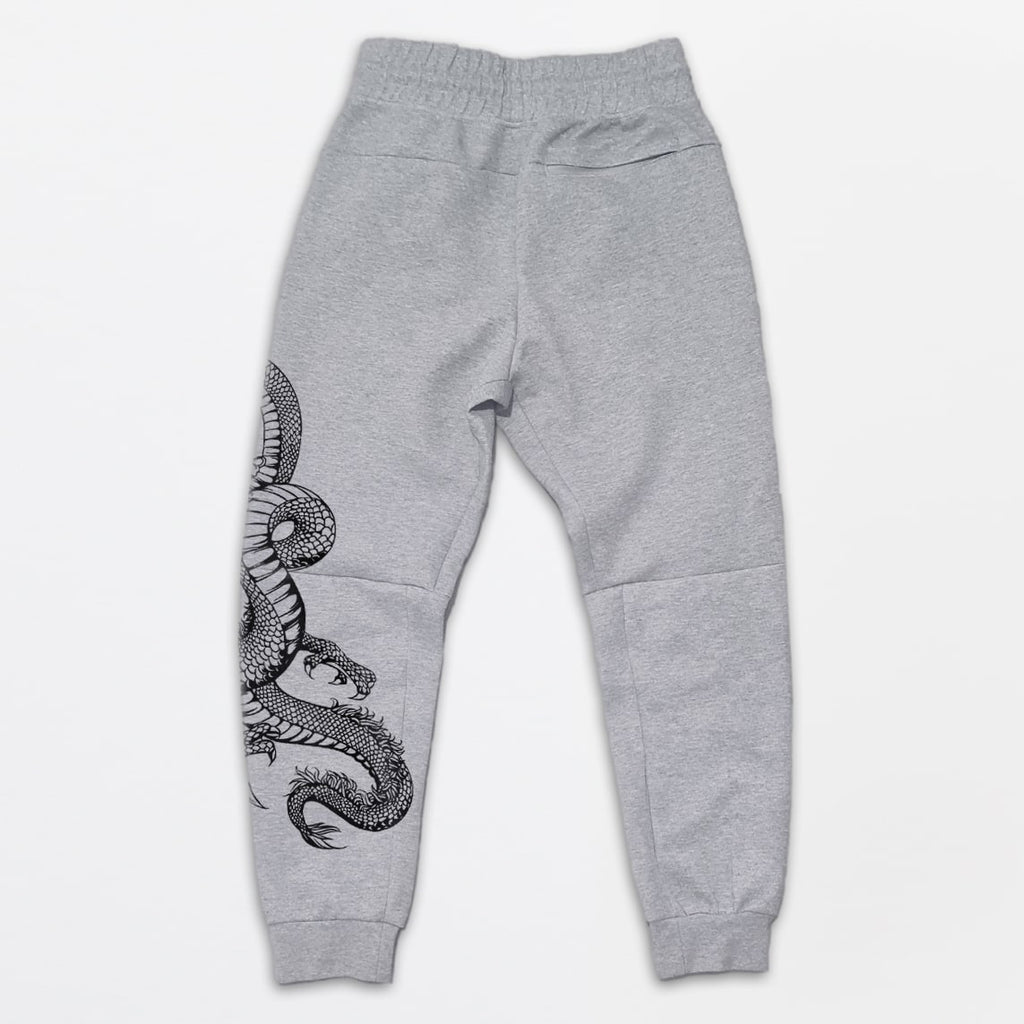 DRAGON OUTLINE GREY 3 LAYER FLEECE JOGGERS image 1