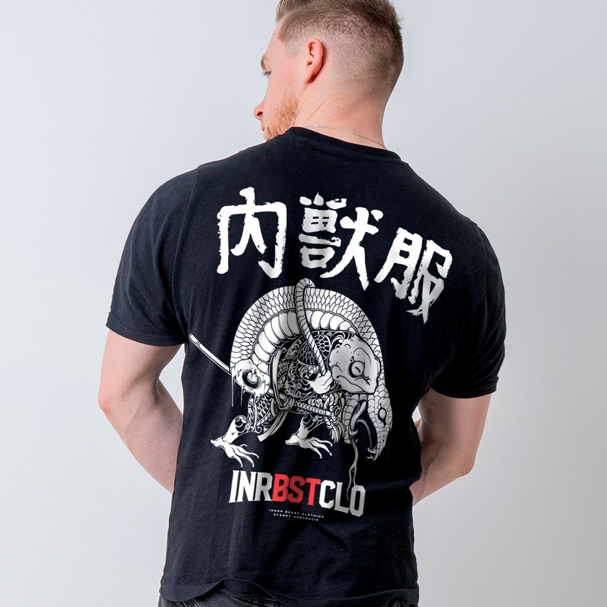 KAERU X SNAKE Black/White TEE image 0