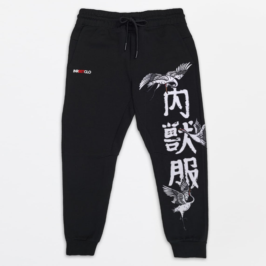 CRANE KANJI BLACK 3 LAYER FLEECE JOGGERS image 0