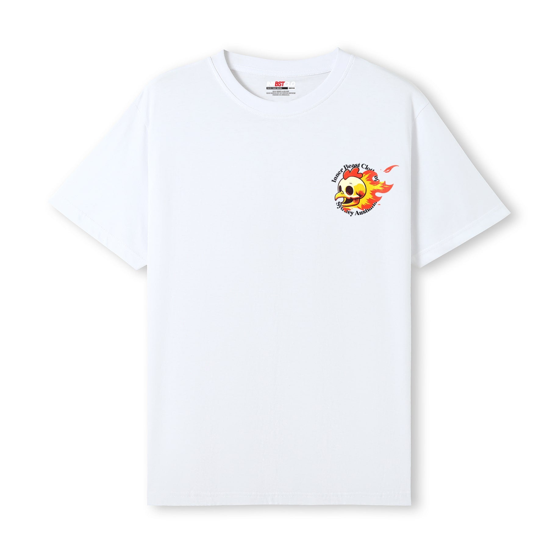 NOTHING TO WORRY ABOUT - HEADLESS CHICKEN WHITE COLOURWAY TEE image 1