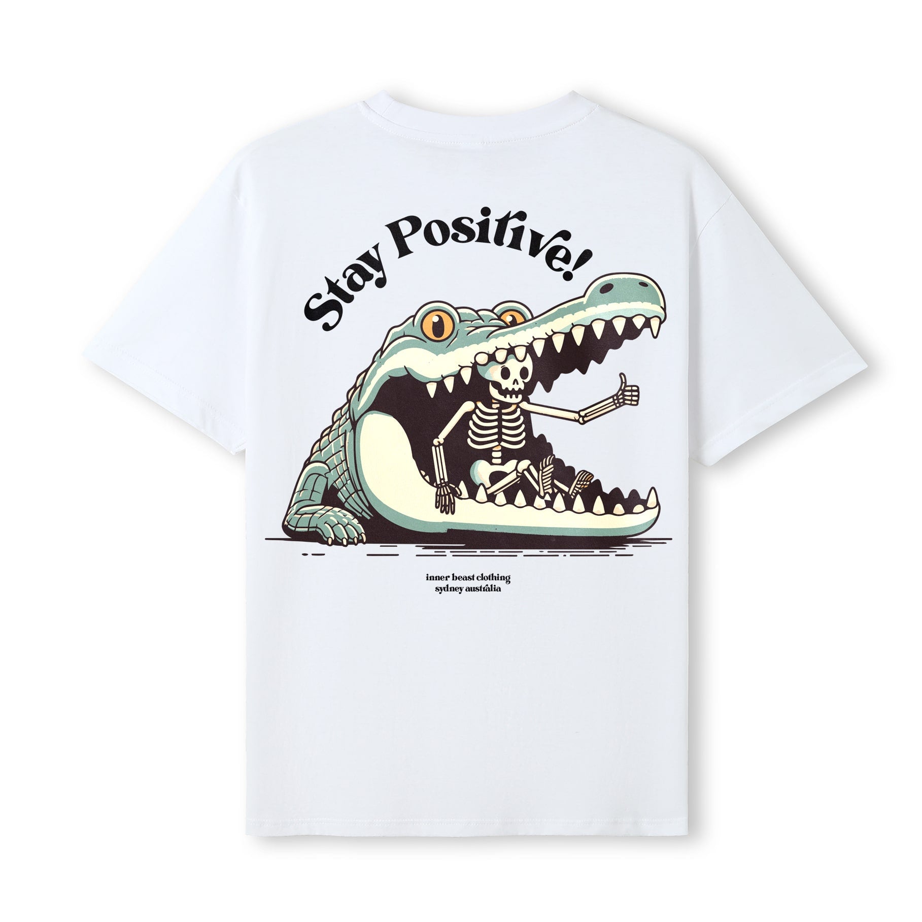 STAY POSITIVE CROCODILE TEE - WHITE COLOURWAY image 0