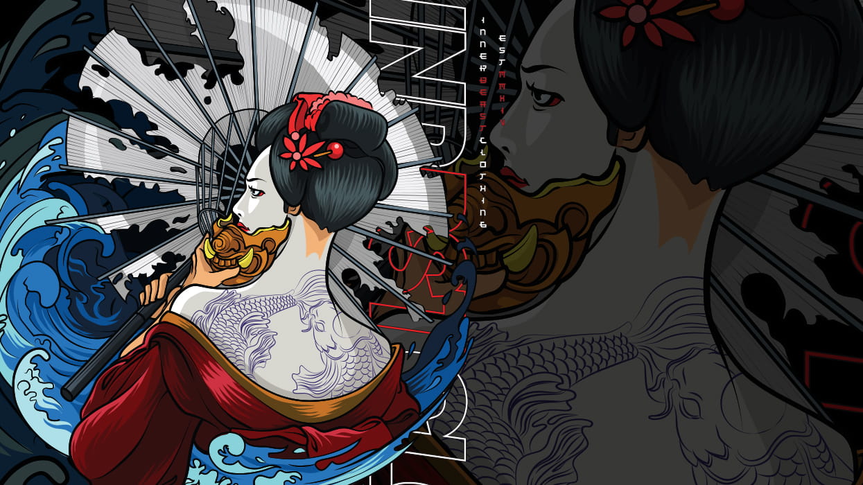 GEISHA x KOI UNISEX TEE - X-LARGE image
