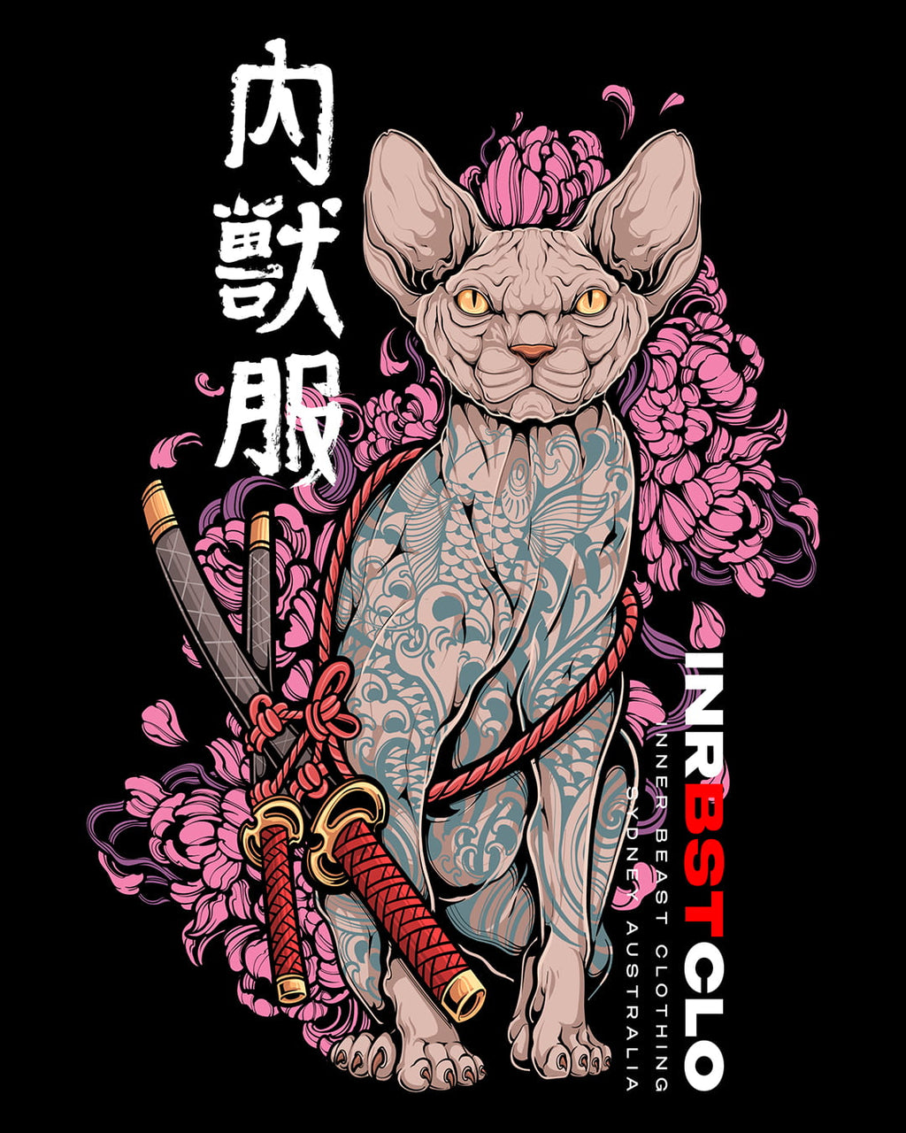 WHITE NEKO SAMURAI TEE image 1