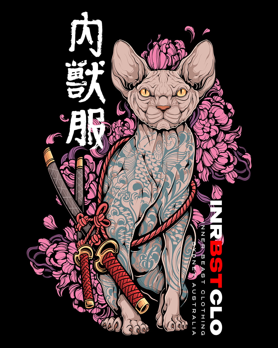 WHITE NEKO SAMURAI TEE image 1