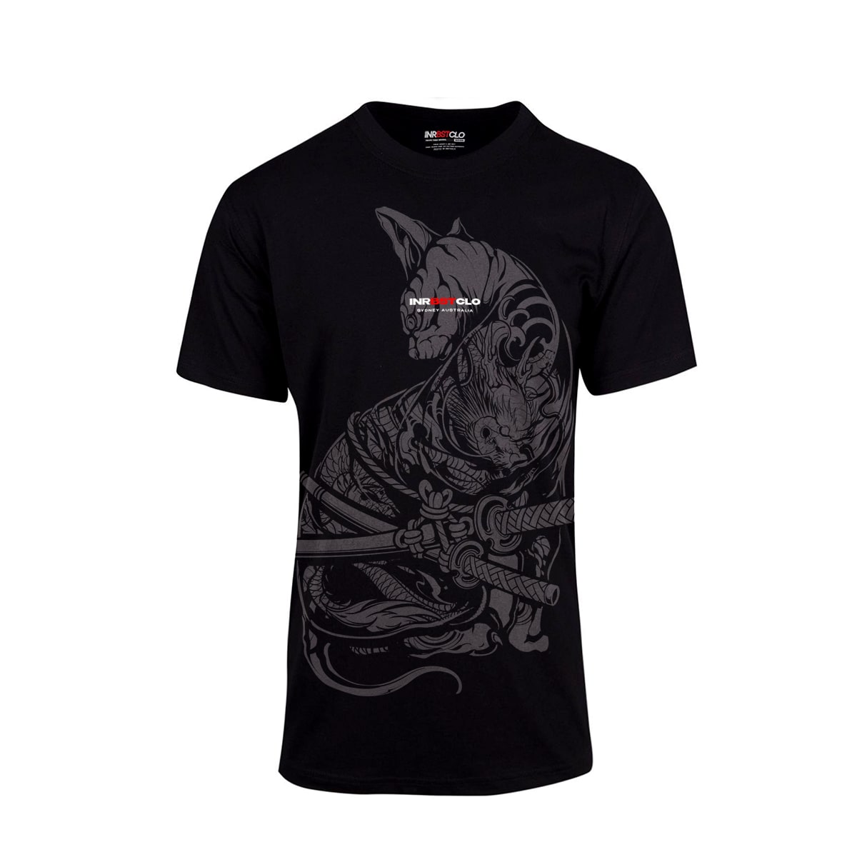 NEKO SAMURAI TEE BLACK X BLACK image 0