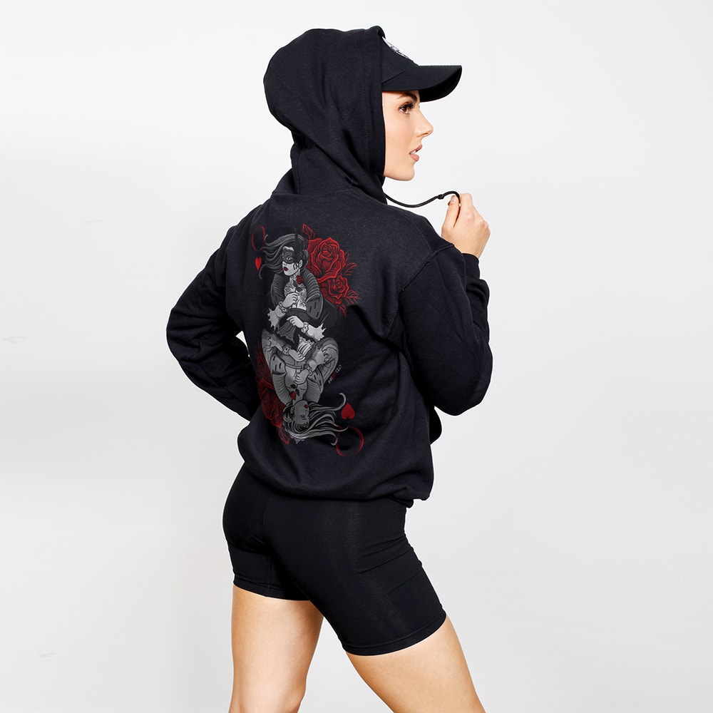 QUEEN OF HEARTS V2 PULLOVER HOODIE - Oversized Print image 0