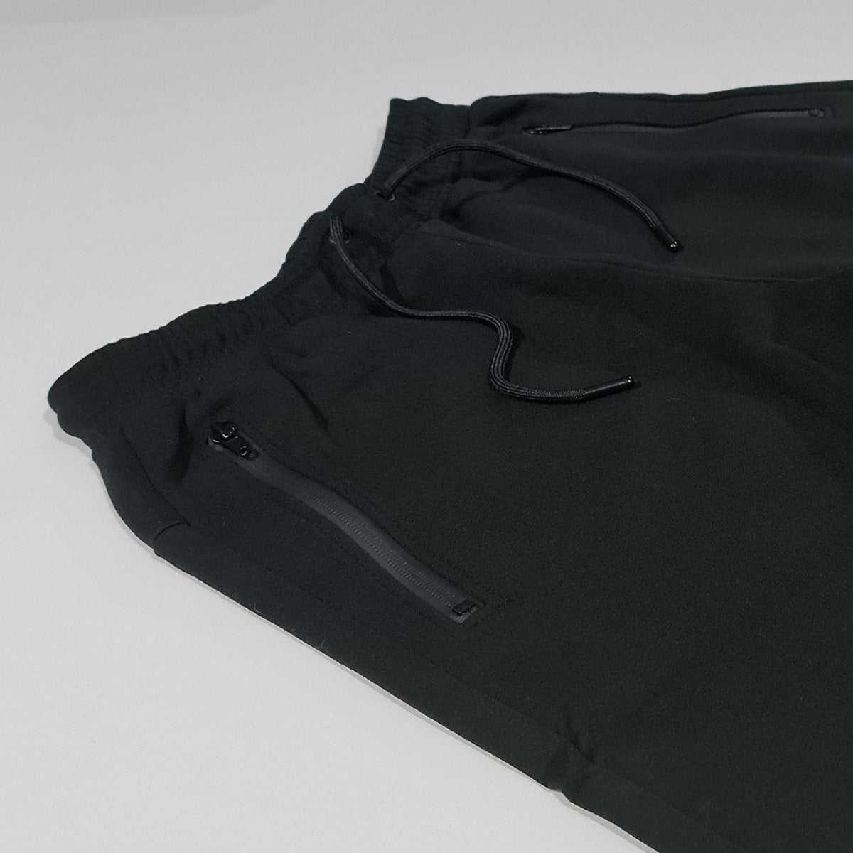 NEON BLUE DRAGON BLACK FLEECE SHORTS W/ ZIP POCKETS image 1
