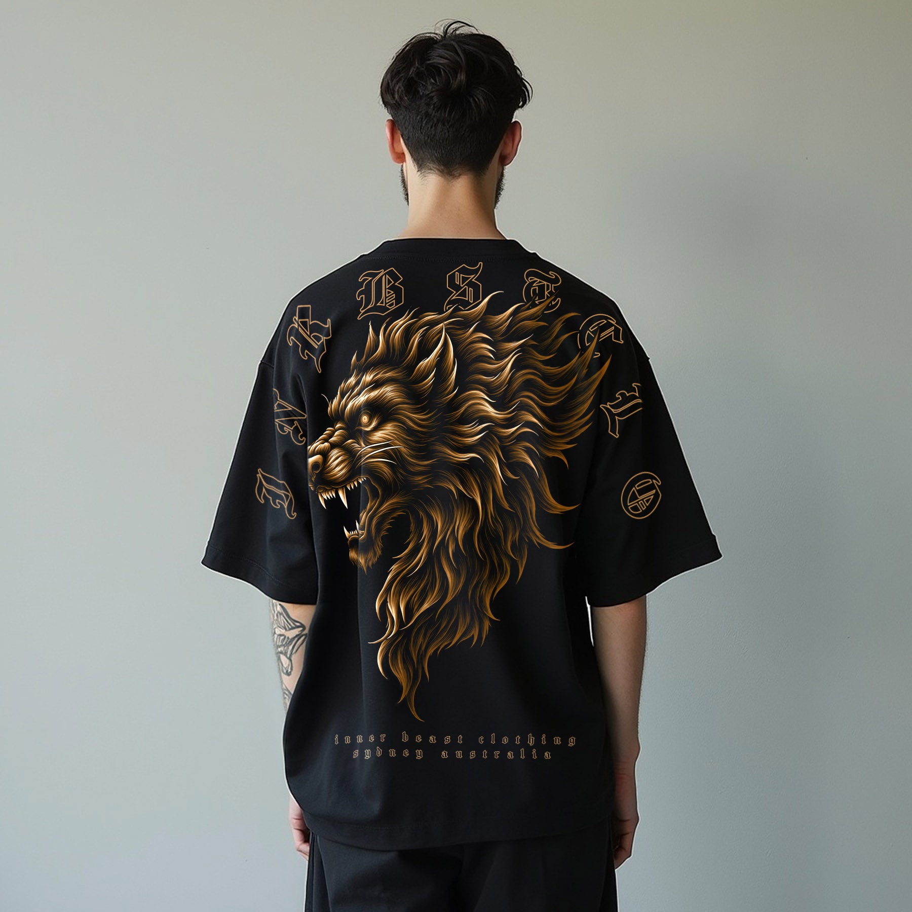 BRONZE LION OVERSIZED DROP SHOULDER TEE image 0