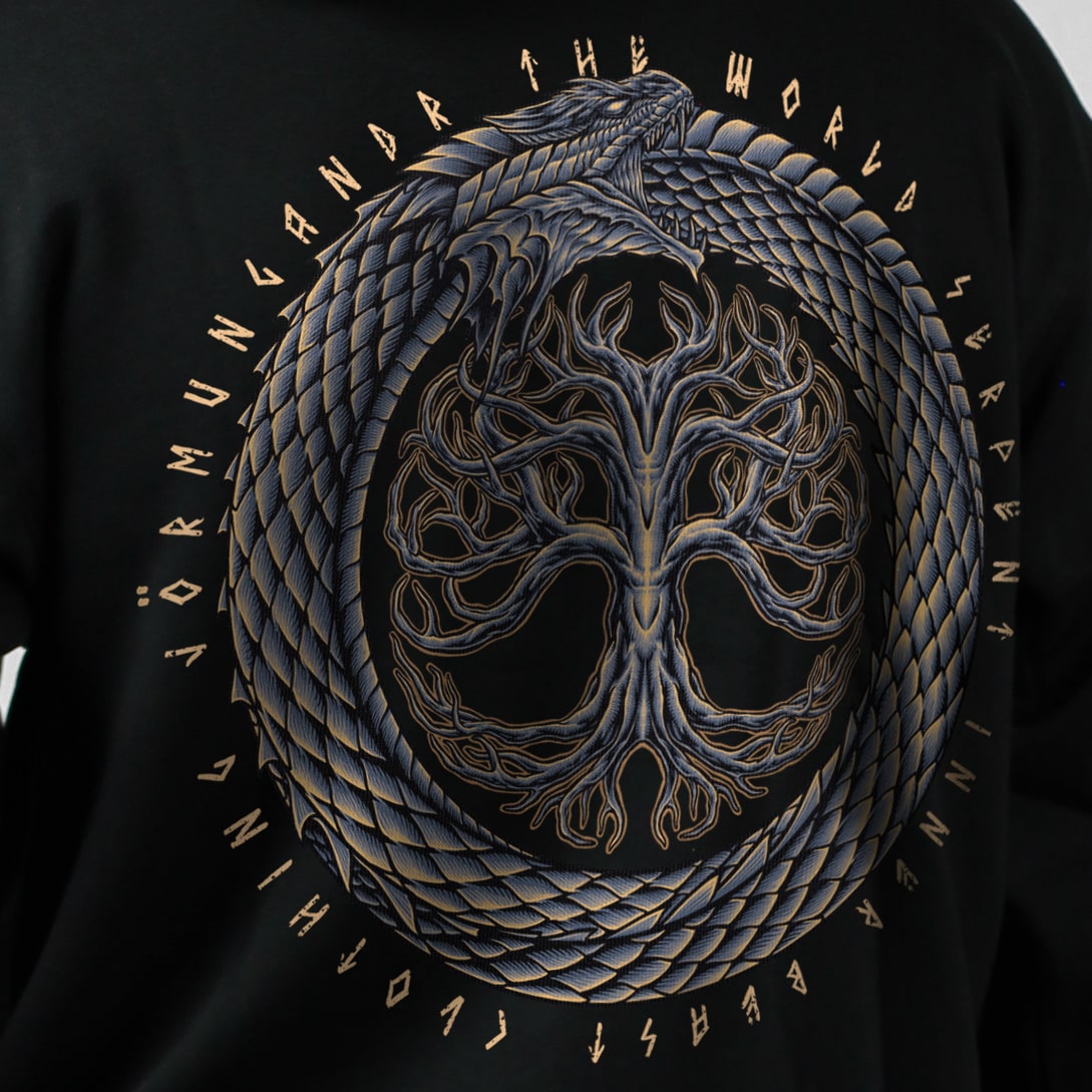 JORMUNGANDR THE WORLD SERPENT PULLOVER HOODIE image 1
