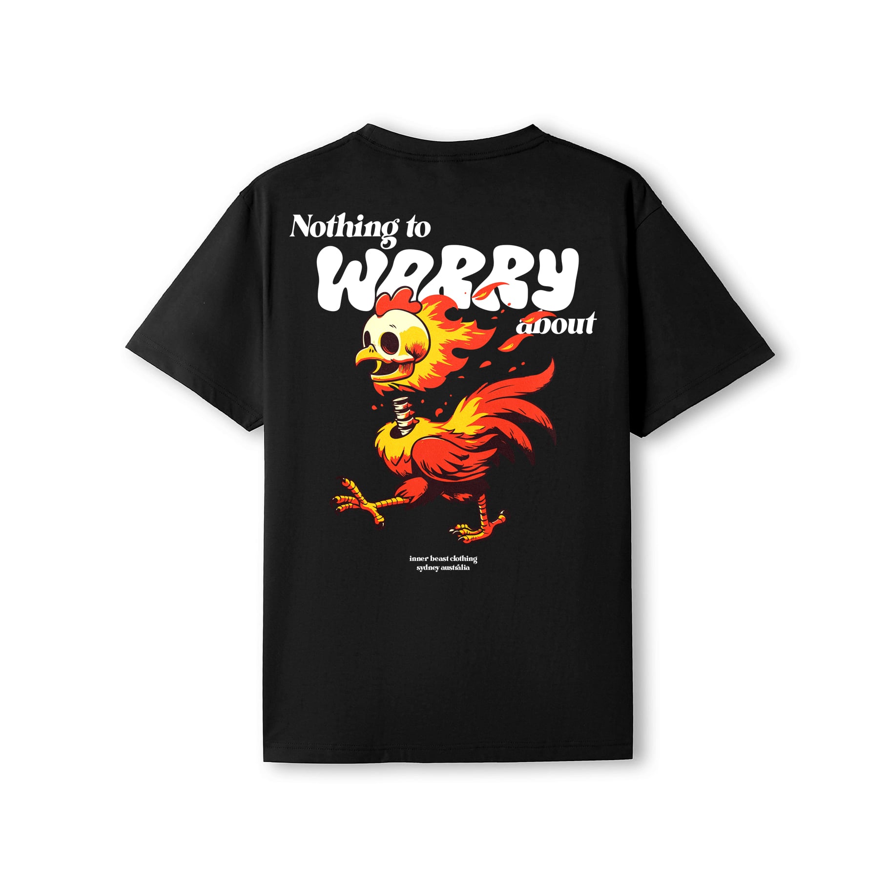 NOTHING TO WORRY ABOUT - HEADLESS CHICKEN BLACK COLOURWAY TEE image 0