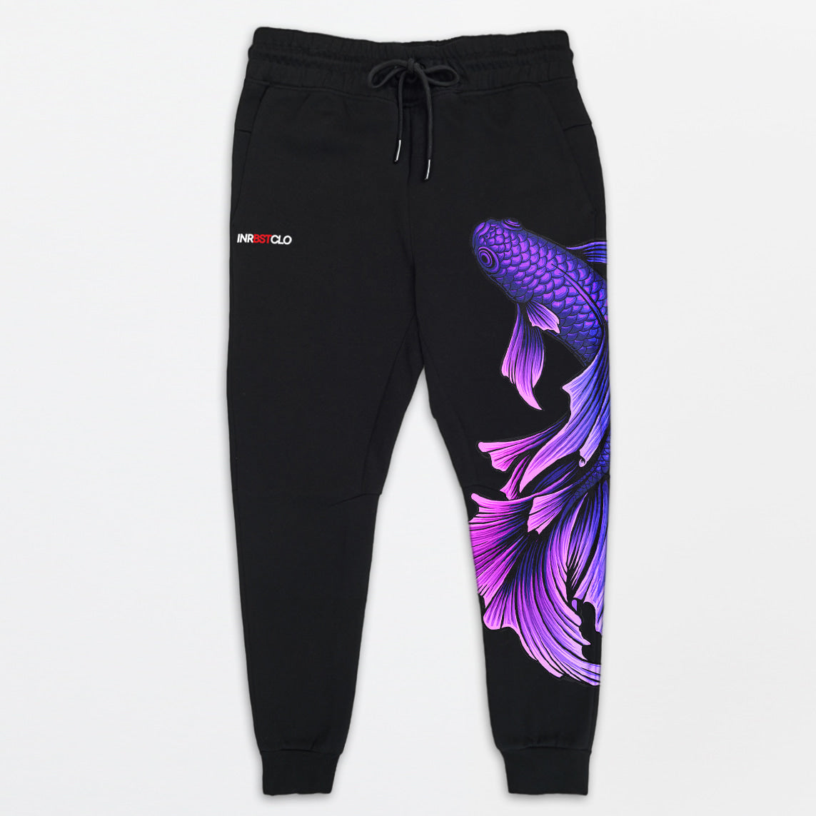 BLUE FIGHTING FISH BLACK 3 LAYER FLEECE JOGGERS image 0