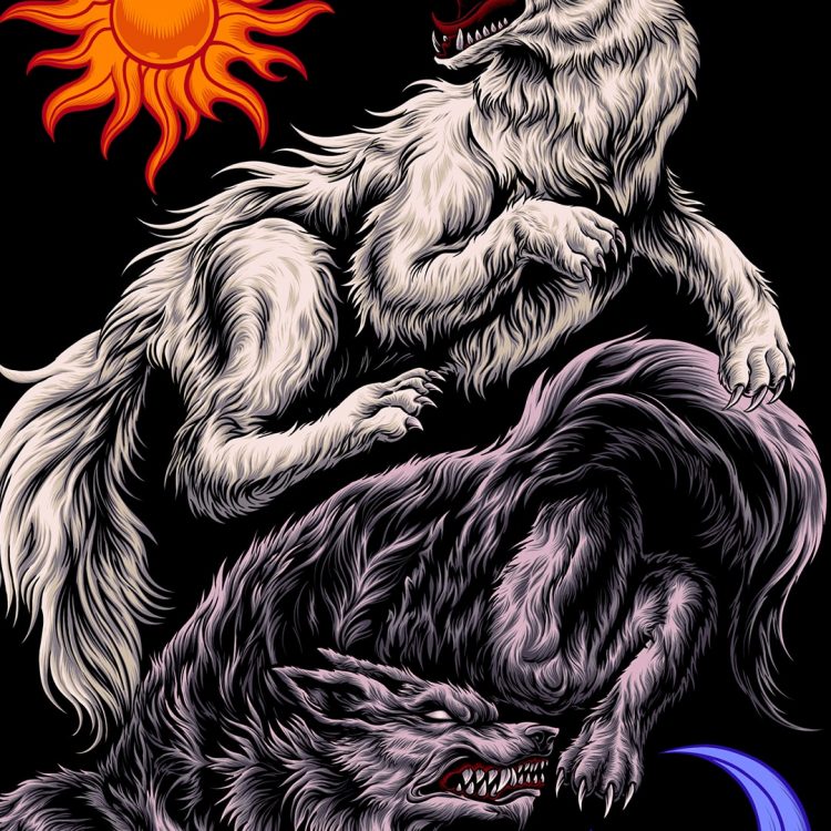 SKOLL & HATI TEE with mythology side print – Inner Beast Clothing